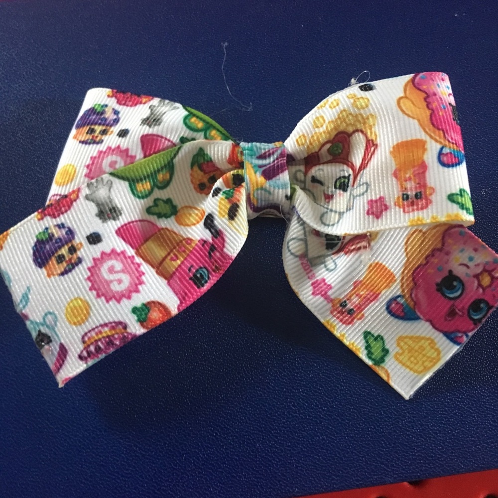 Handmade shopkins hair bow